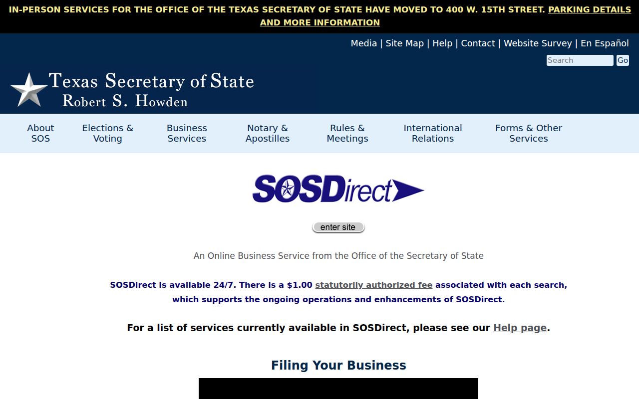 Carrollton residents directory Texas SOSDirect business records search