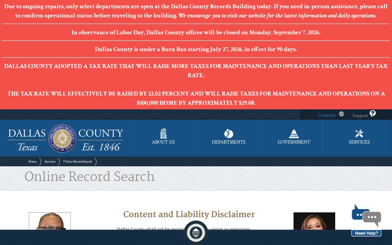 Carrollton resident lookup through the Dallas County records search hub
