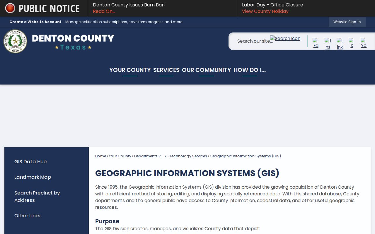 Carrollton ZIP code directory through the Denton County GIS hub
